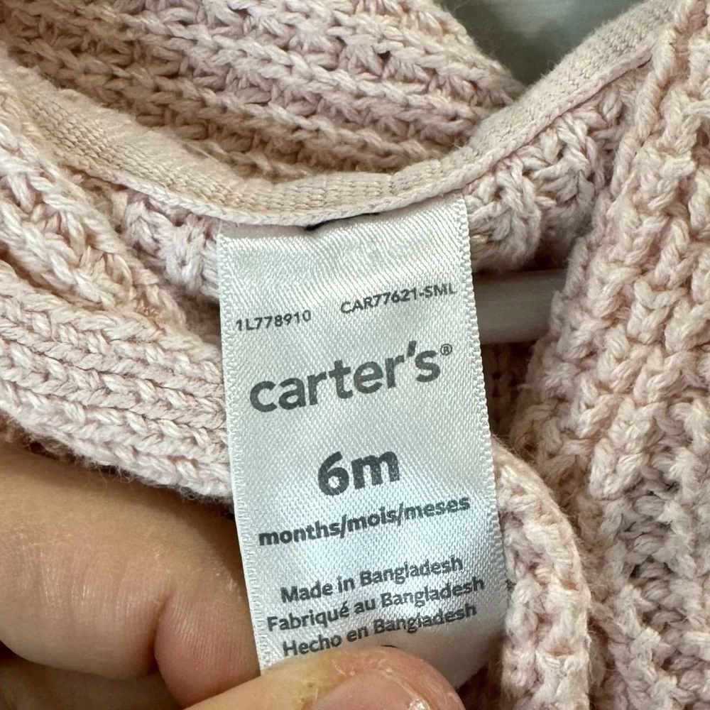 Carter’s | Baby Girls Knitted Button Up Hooded Jacket Size 6M